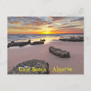 Gale Beach Sunset in Albufeira, Algarve. Portugal Postcard