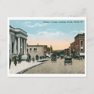 Galena Ave., Dixon, IL Vintage Postcard