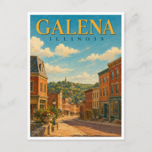 Galena Illinois Main Street GeoSaga Postcard