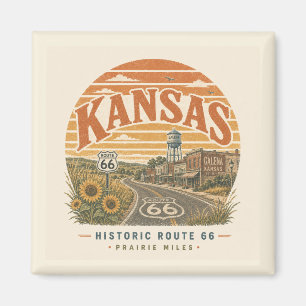 Galena Kansas Historic Route 66 Prairie Sunset Magnet