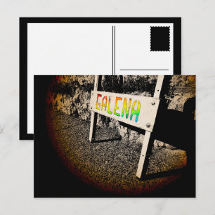 galena sidewalk sign postcard
