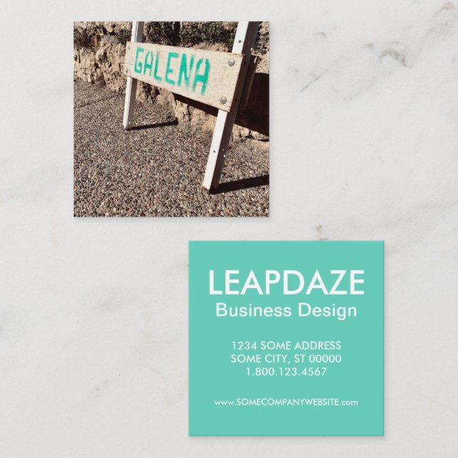 galena sidewalk sign square business card (Front/Back)