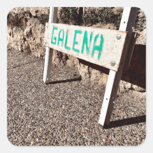 galena sidewalk sign square sticker