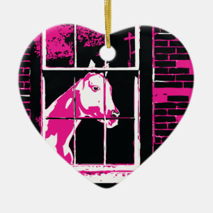 galena window horse ceramic ornament