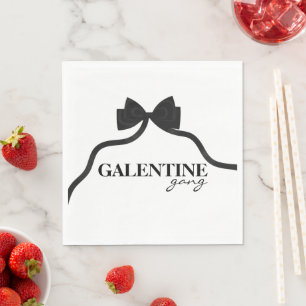 Galentine gang Friend Valentine Black Bow Napkin