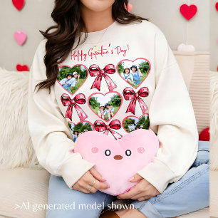 Galentine Heart Photo Bow Collage Cozy Friend Sweatshirt