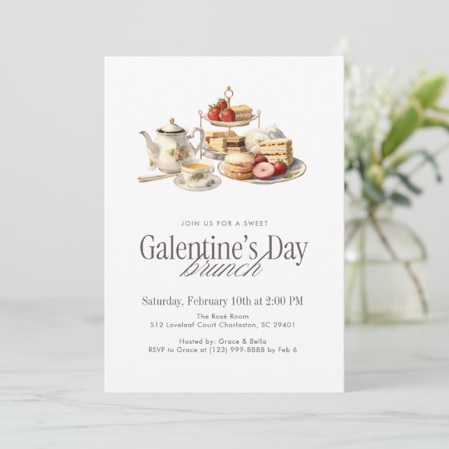 Galentine’s Day Brunch Invitation (Standing Front)