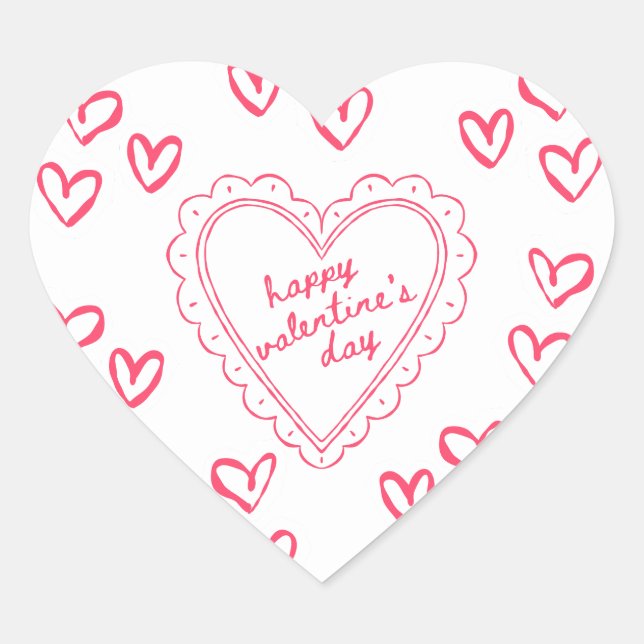 Galentine’s Day Valentine Girly Invitation Heart Sticker