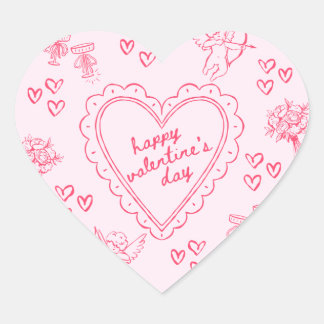 Galentine’s Day Valentine Girly Invitation Heart Sticker