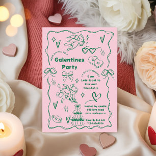 Galentine’s Party, Girls Galentine’s Hand Drawn Invitation