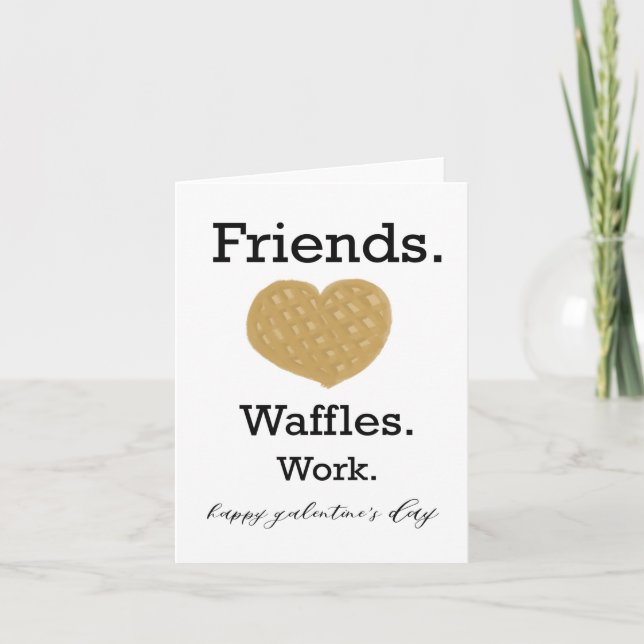 Galentines amis gaufres carte de travail (Devant)