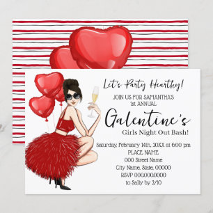 Galentine's Bash Girls Night Out Valentine's Party Invitation