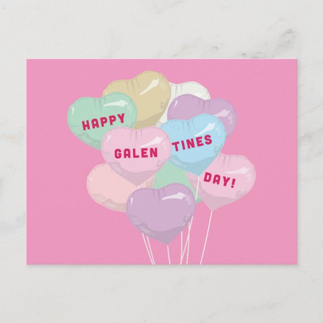 Galentine's Conversation Balloons - XOXO Postcard (Front)
