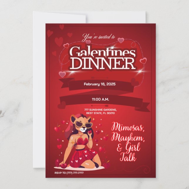Galentine's Customizable Brunch Invitation (Front)