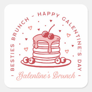 Galentine's Day besties brunch coquette aesthetic Square Sticker