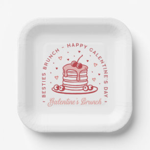 Galentine's Day besties brunch coquette preppy Paper Plate