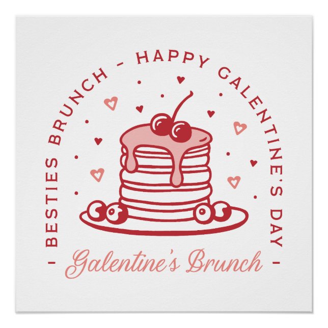 Galentine's Day besties brunch coquette preppy Poster (Front)