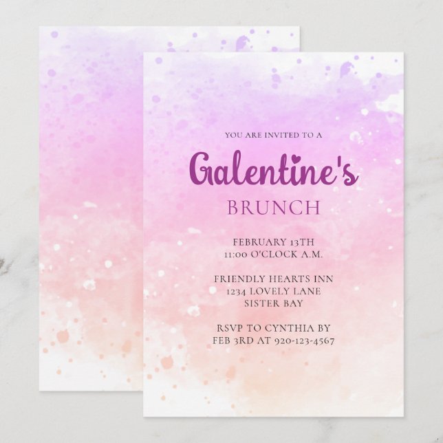 Galentine's Day Brunch  Invitation (Front/Back)