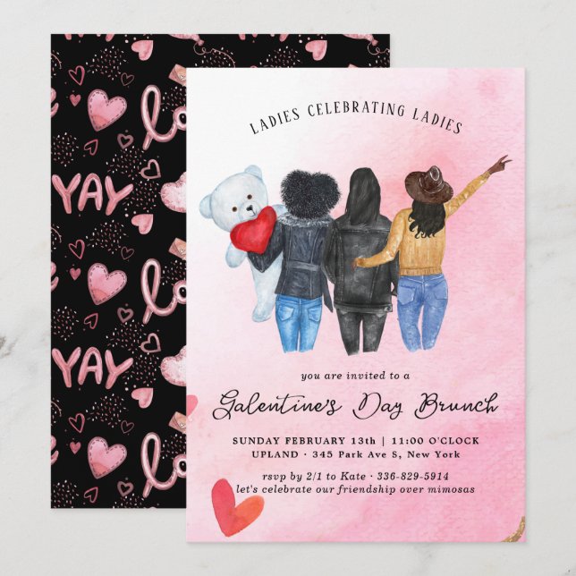 Galentine's Day Brunch Invitation (Front/Back)