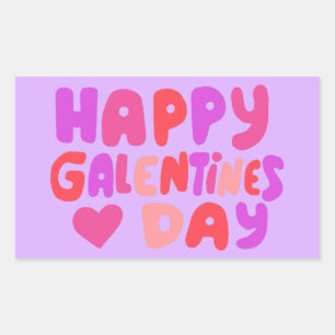 Galentines Day Bubble Letters Curvy Retro Groovy Sticker