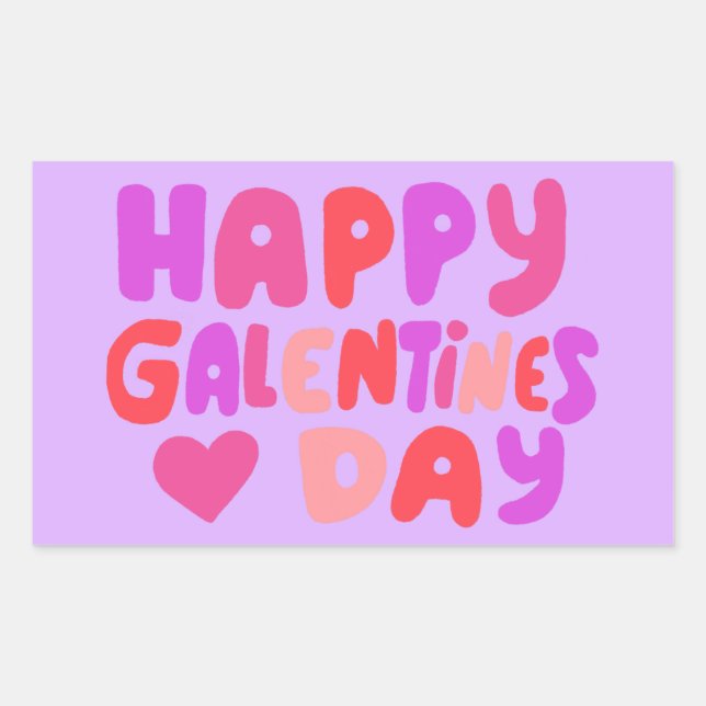 Galentines Day Bubble Letters Curvy Retro Groovy  Sticker (Front)