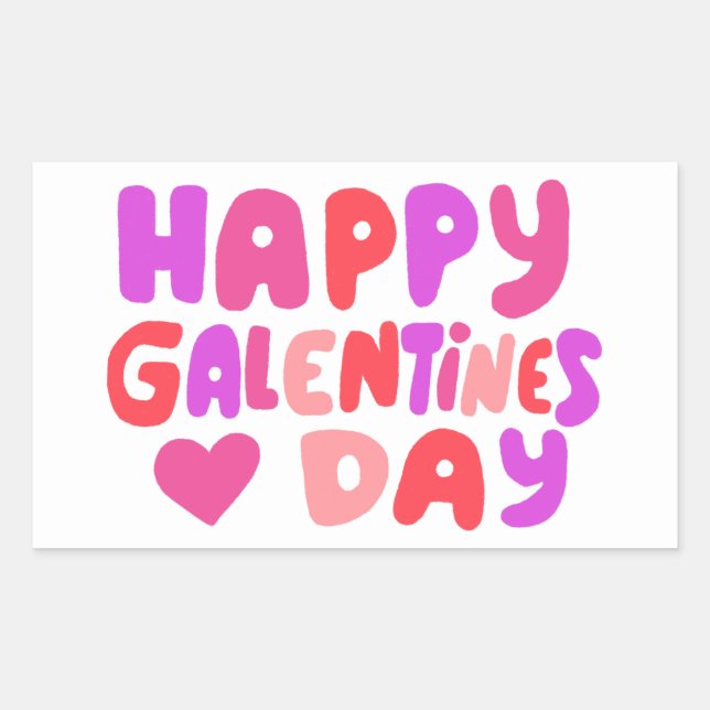 Galentines Day Bubble Letters Curvy Retro Groovy  Sticker (Front)