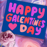 Galentines Day Bubble Letters Pink Curvy Retro Postcard<br><div class="desc">Check out this sweet and colourful art,  hand made by me for you! Feel free to add your own text or change the colours. Visit my shop for more!</div>