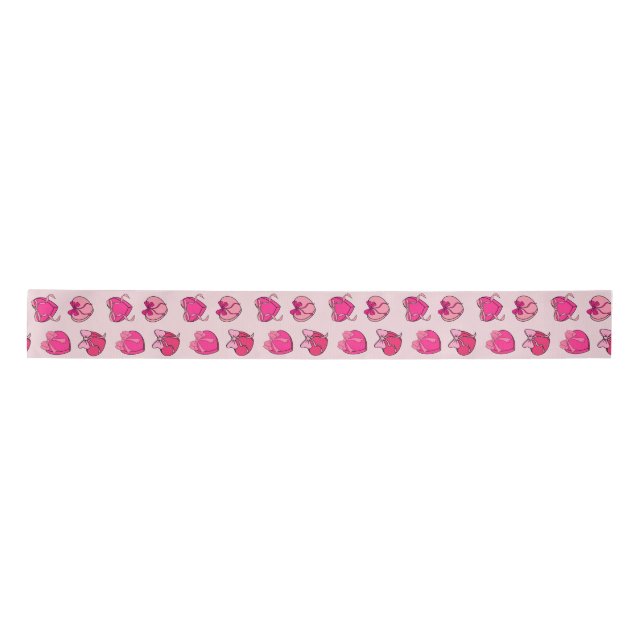 Galentine's Day Coquette Pink Bow Heart Gift Box P Satin Ribbon (Front)