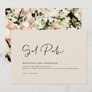 Galentine's Day Floral Invitation Card