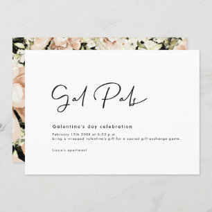 Galentine's Day Floral Invitation Card