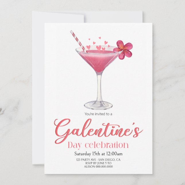  Galentine's Day  Girls party Invitation (Front)