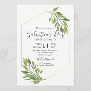 Galentine's Day Greenery Party Invitation