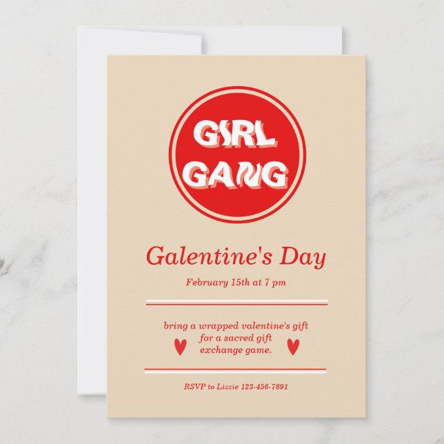 Galentine's Day Invitation Design (Front)