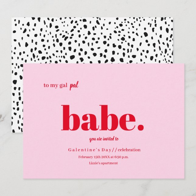 Galentine's Day Invitation Design (Front/Back)