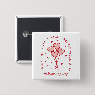 Galentine's day party bestie coquette aesthetic 2 inch square button