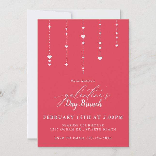 Galentine's Day Party Brunch Invitation (Front)
