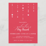 Galentine's Day Party Brunch Invitation<br><div class="desc">Galentine's day party invitation features heart strings hung at various heights.</div>