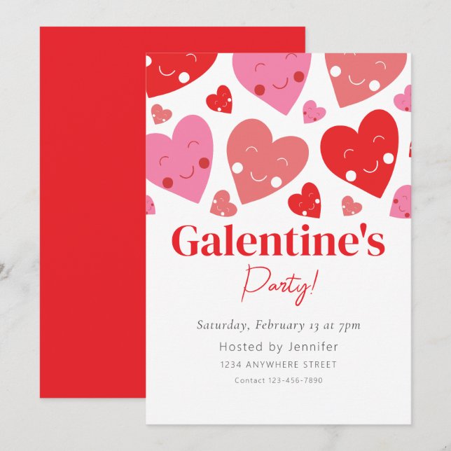 Galentine's Day Party Invitation (Front/Back)