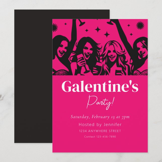 Galentine's Day Party Invitation (Front/Back)