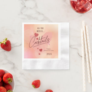 Galentine's Day Personalized Cocktail Napkins
