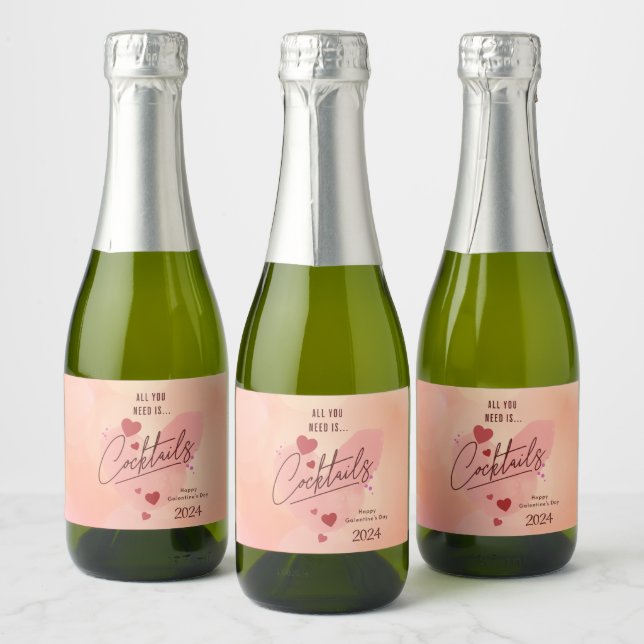 Galentine's Day Personalized Wine Bottle Label Set (Bottles)