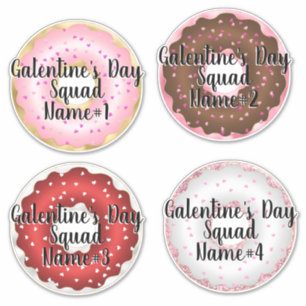 Galentine's Day Squad Add Names Monogram Stickers