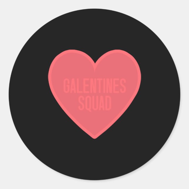 Galentines Day Squad Bff Valentines Day Friendship Classic Round Sticker (Front)