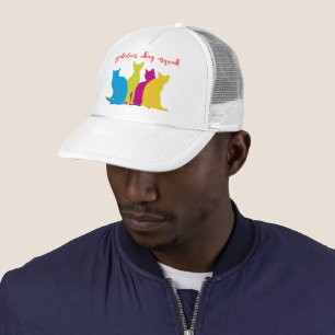 Galentines Day Squad of Colourful Lady Cats Trucker Hat