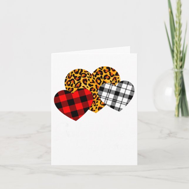 Galentines Day Squad Valentines Hearts Love Leopar Card (Front)
