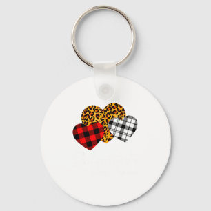 Galentines Day Squad Valentines Hearts Love Leopar Keychain