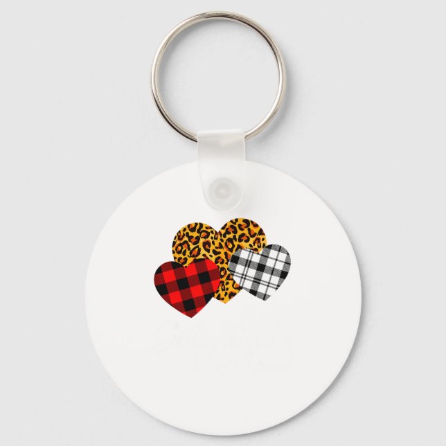 Galentines Day Squad Valentines Hearts Love Leopar Keychain (Front)