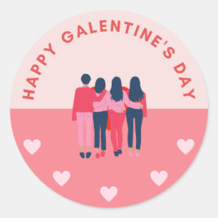 Galentine's Day Sticker/Label Classic Round Sticker