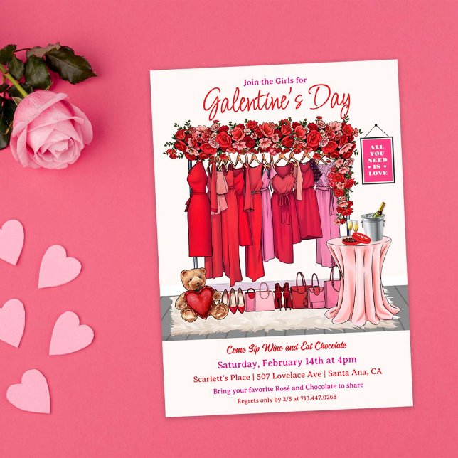 Galentine's Day Valentine's Day Party Invitation (Creator Uploaded)