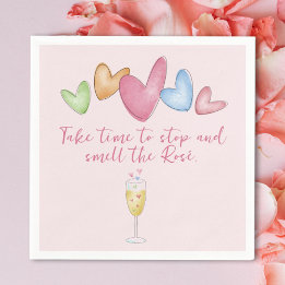 Galentine's Day Watercolor Hearts Paper Napkin